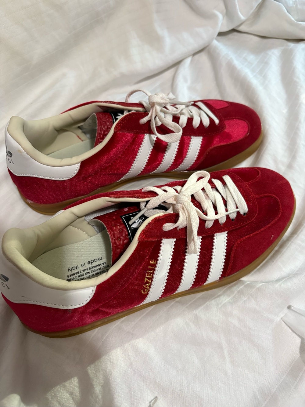 Gucci Red and White Low-Top Sneakers